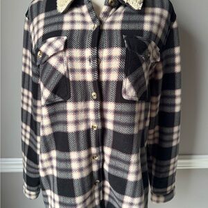 Plaid Black and Pink Women's Jacket